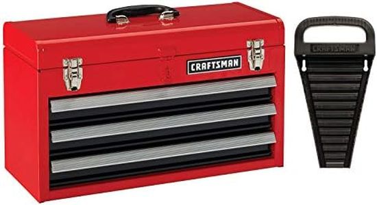 CRAFTSMAN Tool Chest, 3-Drawer, Portable, with Wrench Organizer, Stainless Steel, Capacity Holds Up To 25-lb In Each Drawer (CMST53005RB)