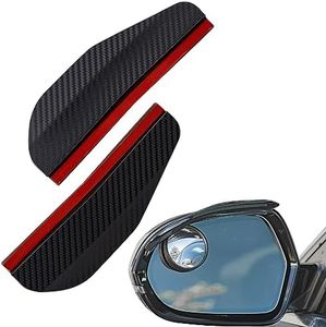 TRUE LINE Automotive Two Piece Carbon Fiber Black Mirror Rain Visor Guard