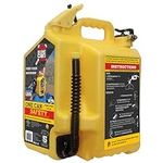 SureCan 5 Gallon Self Venting Diesel Fuel Can Container with 180 Degree Rotating Nozzle, Thumb Trigger Flow Control, & Child Safe Fill Cap, Yellow