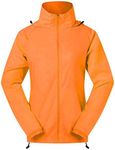 Spmor Women's Lightweight Jackets Windbreaker Jacket Running Coat Orange XL