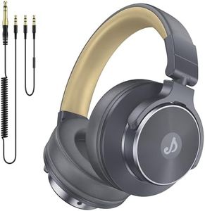 Rumoon Wired Over Ear Headphones, Studio Monitor & Mixing DJ Headphones with 50mm Neodymium Drivers and 1/4 to 3.5mm Jack for Guitar AMP Podcast Piano Keyboard (Gray)