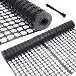 Garden Fence Animal Barrier: Ohuhu 4x50 FT Reusable Snow Fence Netting Plastic Fence Roll with Zip Ties, Temporary Pool Fence Construction Fencing for Poultry Deer Rabbits Dogs, Black