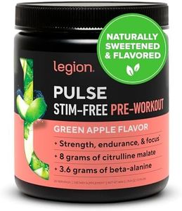 Legion Pulse, Best Natural Pre Workout Supplement for Women and Men – Powerful Nitric Oxide Pre Workout, Effective Pre Workout for Weight Loss. (Caffeine Free Green Apple)