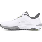 Under Armour Men's Drive Pro Spikeless Golf Shoe, (100) White/White/Metallic Gun Metal, 11.5