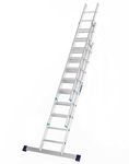 TB Davies 5.5m/18.0ft, TASKMASTER 3 Section Extension Ladders, Aluminium Stabiliser Bar, Comfort D-Shaped Rungs, Reach Height 6.1m/19.8ft, EN131 Professional