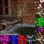 LED Cherry Blossom Tree Christmas Lights Multi-Function Indoor/Outdoor (150cm/5ft 150LED, Warm White)