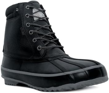 Nautica Mens Duck Boots Waterproof Shell Insulated Snow & Rain Boot -Lace-Up Winter Shoe- Channing (Wide/Medium Width), Black Leather, 13 Wide