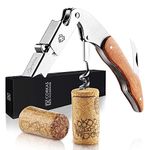 CORKAS Wine Opener - Professional All-in-One Waiter Corkscrew with Upgraded Double Hinged, Foil Cutter and Bottle Open, Great Birthday gifts for Waiters, Sommeliers and Bartenders - Rosewood