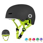 XJD Toddler Helmet Kids Bike Helmet Multi-Sport Cycling Helmet Adjustable Child Helmet Kids Bicycle Helmet Boys Girls Safety Skateboard Skating Scooter Youth Helmet Ages 8-13 Years Old, Black M