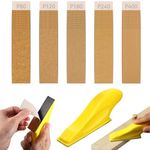 Micro Sander Kit with 75 PCS Sanding Pads, 3.5 x 1 Inch Detail Sanding Tools With Sandpaper Assorted 80/120/180/240/400 for Wood Work Finishing DIY Project Narrow Corner Polishing Sanding