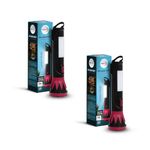 wipro Radiant Dual Light LED Torch| Black & Red | Rechargeable Emergency Light | Dual Mode - Torch and Side Light | 1200 mAh Battery for Upto 4 Hrs Back up | Travel Friendly Compact Design | Pack 2