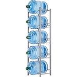 5-Tier Water Cooler Jug Rack, 5 Gallon Water Bottle Storage Rack Detachable Heavy Duty Water Bottle Rack 5 gallon water jug holder for Home, Office (Silver)