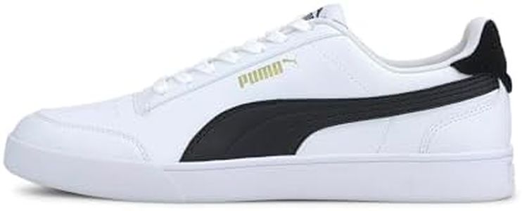 PUMA Men's Shuffle Sneaker, White/Black/Team Gold, US 9