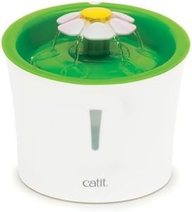 Catit Flower Fountain with Triple Action Filter, Cat Drinking Water Fountain, 3 L, Green