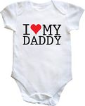 Hippowarehouse I Love My Daddy Baby Vest Bodysuit (Short Sleeve) Boys Girls White