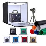 ZKEEZM Light Box Photography 24"x24" with 120LED Lights and 6 Color Backdrops Photo Box with Lights, Foldable Light Box with Adjustable Brightness, 6000-6500K Dimmable Portable Picture Box Shooting