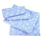 BHT Bed Sheet Set 100% Cotton Flannel - Ultra Soft Cozy, All Season, Easy Care (Snowflakes, Queen)