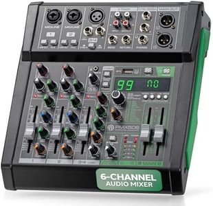 Pyle 6-Channel Audio Mixer, Bluetooth Studio Mixer/DJ Controller with Digital Effects, USB Interface, MP3 Compatible, XLR Inputs and LED Display, Audio Mixing Sound board System 10”x11”x3” inches