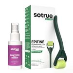 Sotrue Epifine Derma Roller 0.5mm with Sanitizer | 540 Medical Grade Stainless Steel Needles | Derma Roller for Hair Growth & Thickening, Repair Damages and Activates Hair Follicles (Green)