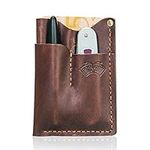 EASYANT Leather EDC Pocket Organizer Men Handmade Sheath Knife Holster Pouch Wallet Brown