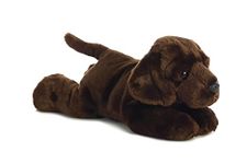 Aurora Max Chocolat Lab Dog Flopsie Plush Stuffed Animal 12", Medium