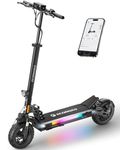 ECOROAD ES6 Electric Scooter, 1000W Motor, Max 50KM Range & 50KM/H Speed, 10'' Off-Road Tires, Dual Suspension & Braking Systems, Cruise, App Control, Foldable E Scooter for Adults Commuting