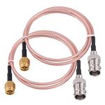 urcianow 2PCS SMA Male to BNC Female Cable 50CM RG316 Coaxial Cable Low Loss BNC Female to SMA Male Cable BNC to SMA Coax Cable 50ohms RF Antenna Cable for Two Radios WiFi Antenna Broadcast