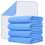 Avalon Care Incontinence Bed Pads (Pack of 4) Washable Pee Pads for Adults, Kids & Pets - Highly Absorbent Pads, 34x36 inches Bed Pads Washable Waterproof Pads for Bed, Reusable Bed Pads & Underpads