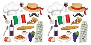 Beistle 53534 30 Piece Fun Signs, Assorted Sizes Perfect for Themed Parties, Events, Photo Booths, and Italian Celebrations, Made in USA Since 1900, Paper, Multicolor