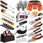 INCLY 95 PCS Kid Real Tool Set, Boy Builder Small Real Hand Tools Kit Construction Learning Accessories Hammer Screwdriver for Home DIY Woodworking Play,Come with Tool Belt & Bag