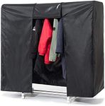 59" Garment Rack Cover,Garment Bags For Hanging Clothes,Clothes Rack Cover,Hanging Garment Bags For Closet Storage,Portable Clothes Rack Cover with 2 Durable Zipper,Garment Bag For Storage Suit Dress