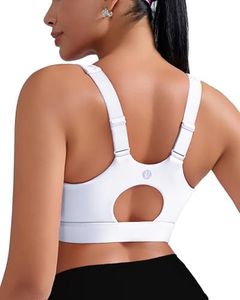 RUNNING GIRL Sports Bras for Women High Support, Adjustable Straps Molded Cup Sports Bra High Impact Workout Yoga Bra(WX3115White,XL)