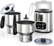 14-in-1 Electric Milk Frother and Steamer, Dual Cup Sizes (20.3oz & 13.5oz) Stainless Steel Automatic Milk Warmer with Memory Function, Ideal for Hot Chocolate, Latte, Cappuccino, Dishwasher Safe