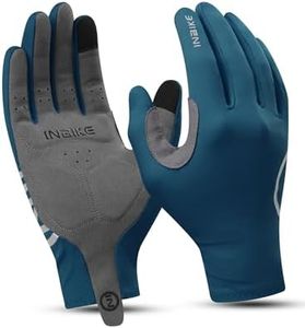 INBIKE Gants de Cyclisme Homme Gants Automne Hiver Full Finger Touch Screen Gants de Vélo de Route Long Doigt Homme Femme Antidérapants Navy-L