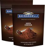 Ghirardelli Baking Cocoa - Premium - 100 Percent Unsweetened - 2 packs - 8 Oz each