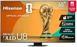 Hisense 65" Class U8 Mini-LED ULED 4K UHD Google Smart TV (65U8QG, 2025 Model) - QLED, Native 165Hz, VRR 288, Up to LD5600, 5000 Nits, HDR10+, Dolby Vision IQ · Atmos, IMAX Enhanced, 4.1.2 Ch Audio