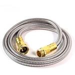 Holldoor Short Metal Garden Hose 5 ft – 304 Stainless Steel Water Hose with 3/4’’ Brass Fitting, Garden Hoses Flexible, Lightweight, No Kink, Heavy Duty for Outdoor (5 ft)