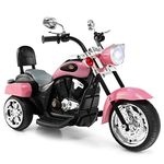 HONEY JOY Kids Motorcycle, 6V Ride On Chopper Motorcycle w/Horn & Headlight, Foot Pedal Switch, 3-Wheels Electric Motorcycle for Kids 3-5, Gift for Boys Girls