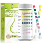 175-Count 8-Way Aquarium Test Strips with Ammonia-Accurate Test Ammonia,pH, Total Alkalinity, Carbonate, Hardness, Free Chlorine, Nitrate and Nitrite for Fish Tanks & Ponds