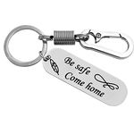 SUHAAVANA Customize Personalized Laser engraved Drive Safe Keychain Gifts for Husband Dad Boyfriend Valentines Day Father's day Birthday (Be Safe)