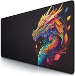 TITANWOLF - XXL Mouse Mat - Mouse Pad 900 x 400 x 3mm –Speed Gaming Mouse Pad - Extra Large MousePad - Table Mat Large Size - Improved Precision and Speed – Design Color Dragon