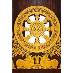 Pitaara Box Buddhist Wheel | Unframed Canvas Painting for Bedroom & Living Room | 18 x 27 inch (46 x 69 cms)