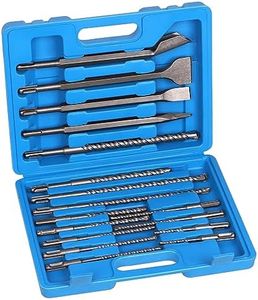 Rustark 17Pcs SDS Plus Drill Bits and Chisel Set with Storage Case, Rotary Hammer Drill Bits SDS Plus Concrete Drill Bits Masonry Bits and Chisels for Stone, Brick, Concrete with Storage Case