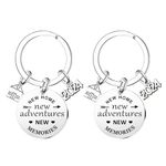 Ghloyza 2pcs New Home Keychains 2024 Housewarming Gift Keyrings New Home New Adventures Realtor Closing Gifts New House New Home Owners Keyring