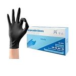 Black Nitrile Gloves,Disposable Gloves,No Latex,No Powder,Texture,Safe Working Gloves 100pcs/Boxes (Medium)