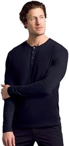 True Classic Long Sleeve Shirts for Men — Mens Long Sleeve Tee-Shirts, Henley Shirts for Men or Waffle-Knit Thermal T-Shirts - Henley - Regular, Pack of 1, Black, XXL