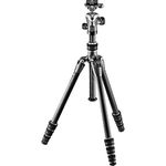 Gitzo Traveler Tripod with Center Ball head - Super-compact, Foldable and Light, with short column included for ground level shoots - Series 0 - 4 sections - Carbon Fiber - GK0545T-82TQD