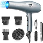 Faszin Hair Dryer Professional Ionic Hairdryer with 2 Speed 3 Heat Setting, with Diffuser, Nozzle, Concentrator Comb for Women Man