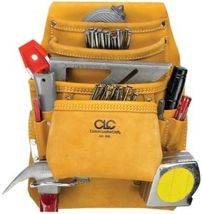Custom Leathercraft I933 Carpenter's Nail and Tool Bag, Top Grain, 10-Pocket