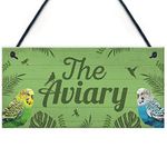 RED OCEAN The Aviary Bird Aviary Sign Bird Accessories For Cage Garden Plaque Gift For Nan Grandad Bird Lover Gifts